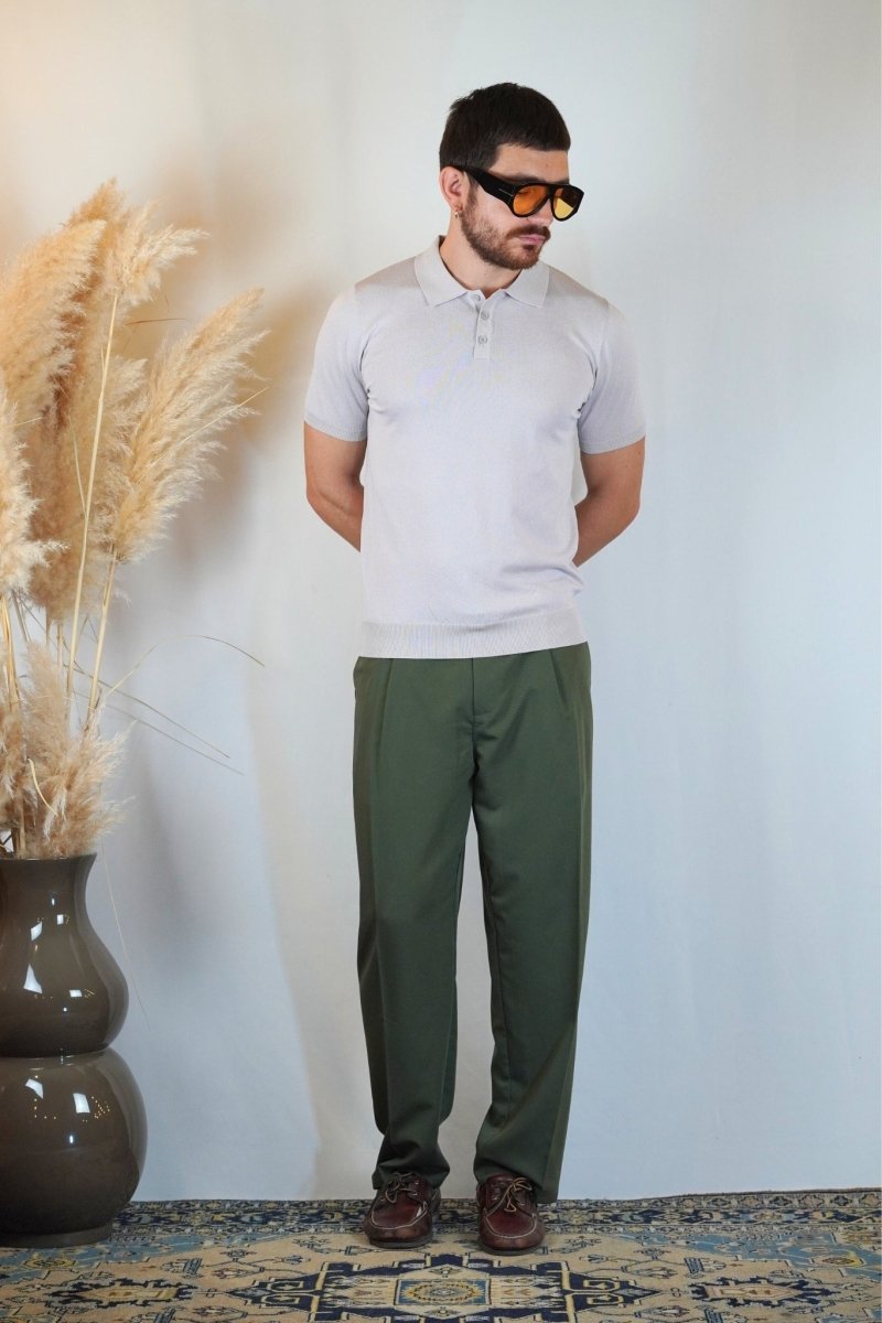 POLO MANICA CORTA IN MAGLIA AVORIO - Benevierre