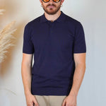 POLO MANICA CORTA IN MAGLIA BLU - Benevierre