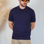 POLO MANICA CORTA IN MAGLIA BLU - Benevierre