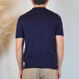 POLO MANICA CORTA IN MAGLIA BLU - Benevierre