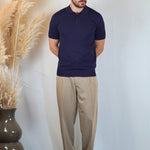 POLO MANICA CORTA IN MAGLIA BLU - Benevierre