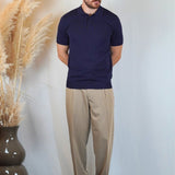 POLO MANICA CORTA IN MAGLIA BLU - Benevierre