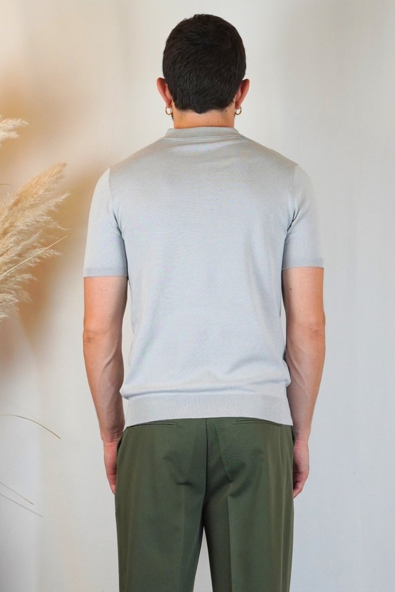 POLO MANICA CORTA IN MAGLIA GRIGIA - Benevierre