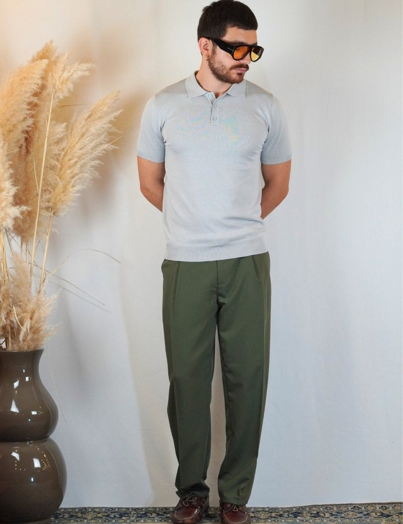 POLO MANICA CORTA IN MAGLIA GRIGIA - Benevierre