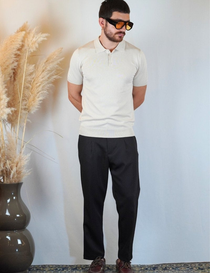 POLO MANICA CORTA IN MAGLIA SABBIA - Benevierre