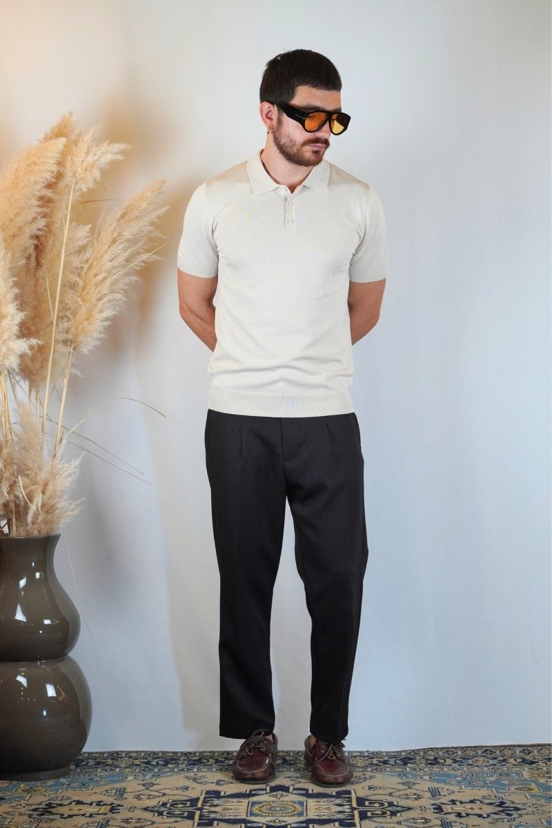 POLO MANICA CORTA IN MAGLIA SABBIA - Benevierre