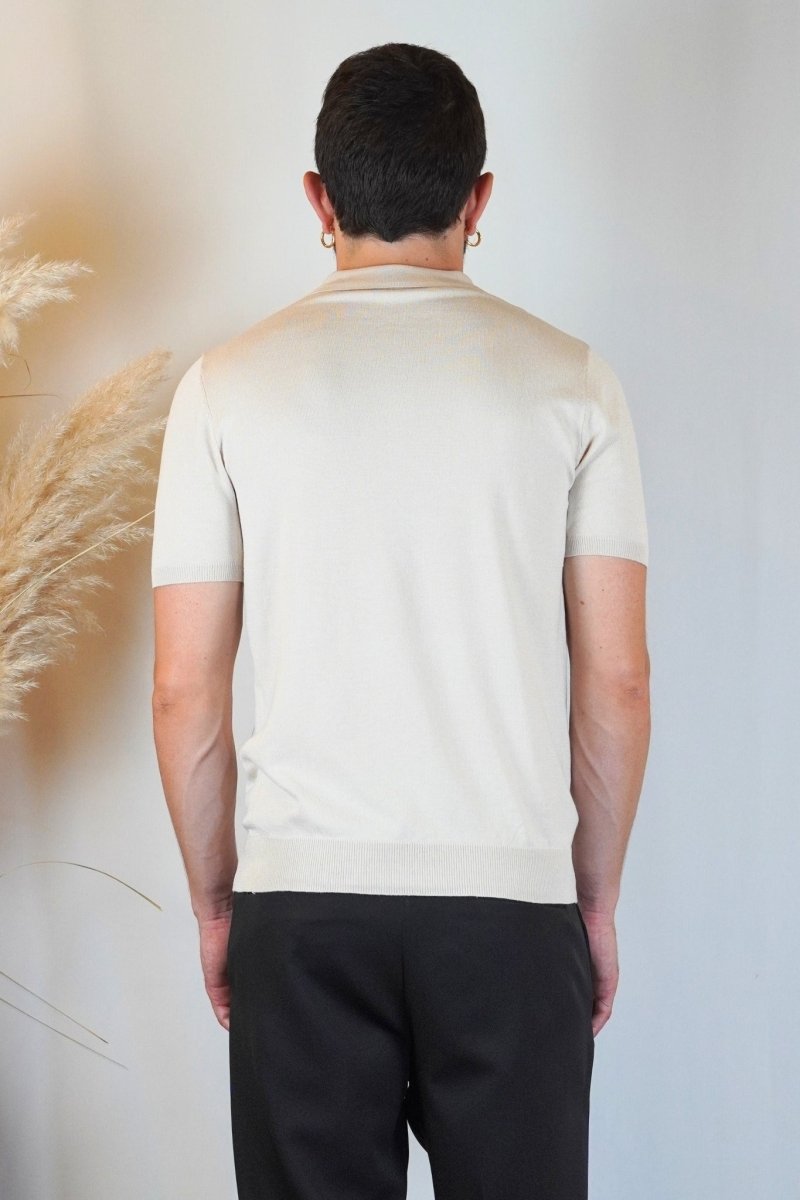 POLO MANICA CORTA IN MAGLIA SABBIA - Benevierre