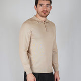 POLO MANICA LUNGA IN MAGLIA BEIGE - Benevierre