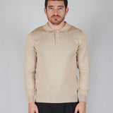 POLO MANICA LUNGA IN MAGLIA BEIGE - Benevierre