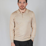 POLO MANICA LUNGA IN MAGLIA BEIGE - Benevierre