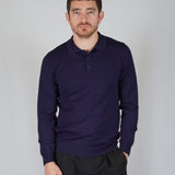 POLO MANICA LUNGA IN MAGLIA BLU - Benevierre