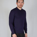 POLO MANICA LUNGA IN MAGLIA BLU - Benevierre