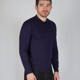 POLO MANICA LUNGA IN MAGLIA BLU - Benevierre