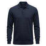 POLO MANICA LUNGA IN MAGLIA BLU - Benevierre