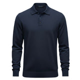 POLO MANICA LUNGA IN MAGLIA BLU - Benevierre