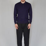 POLO MANICA LUNGA IN MAGLIA BLU - Benevierre