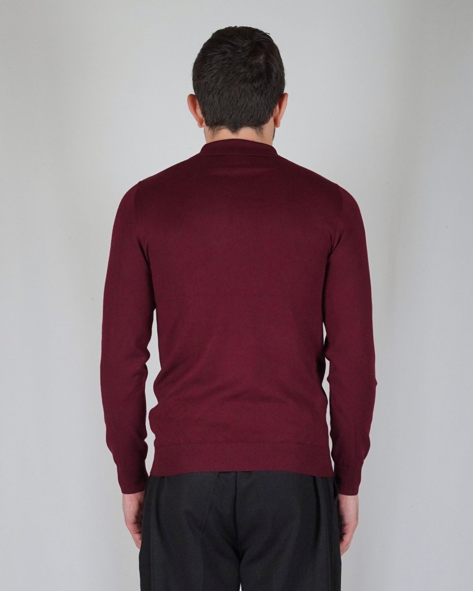 POLO MANICA LUNGA IN MAGLIA BORDEAUX - Benevierre