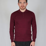 POLO MANICA LUNGA IN MAGLIA BORDEAUX - Benevierre