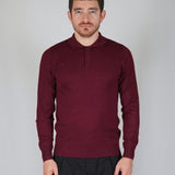 POLO MANICA LUNGA IN MAGLIA BORDEAUX - Benevierre