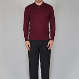 POLO MANICA LUNGA IN MAGLIA BORDEAUX - Benevierre
