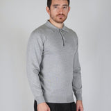 POLO MANICA LUNGA IN MAGLIA GRIGIA - Benevierre