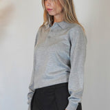 POLO MANICA LUNGA IN MAGLIA GRIGIA - Benevierre