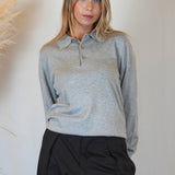 POLO MANICA LUNGA IN MAGLIA GRIGIA - Benevierre