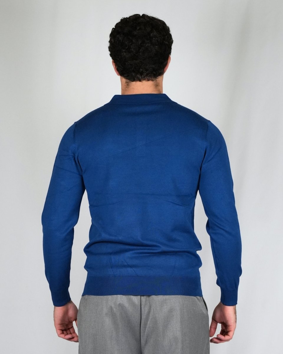 POLO MANICA LUNGA IN MAGLIA LIGHT BLUE - Benevierre