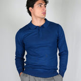 POLO MANICA LUNGA IN MAGLIA LIGHT BLUE - Benevierre