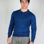 POLO MANICA LUNGA IN MAGLIA LIGHT BLUE - Benevierre