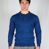 POLO MANICA LUNGA IN MAGLIA LIGHT BLUE - Benevierre