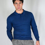 POLO MANICA LUNGA IN MAGLIA LIGHT BLUE - Benevierre