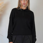 POLO MANICA LUNGA IN MAGLIA NERA - Benevierre