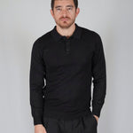 POLO MANICA LUNGA IN MAGLIA NERA - Benevierre