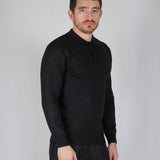 POLO MANICA LUNGA IN MAGLIA NERA - Benevierre