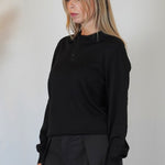 POLO MANICA LUNGA IN MAGLIA NERA - Benevierre