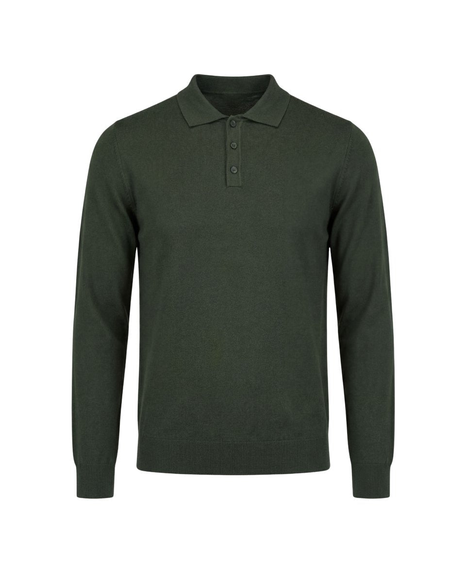 POLO MANICA LUNGA IN MAGLIA VERDE - Benevierre