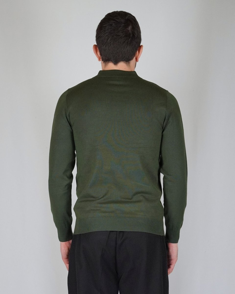 POLO MANICA LUNGA IN MAGLIA VERDE - Benevierre