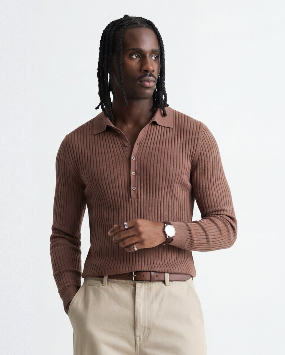 RIBBED POLO KNIT - Benevierre