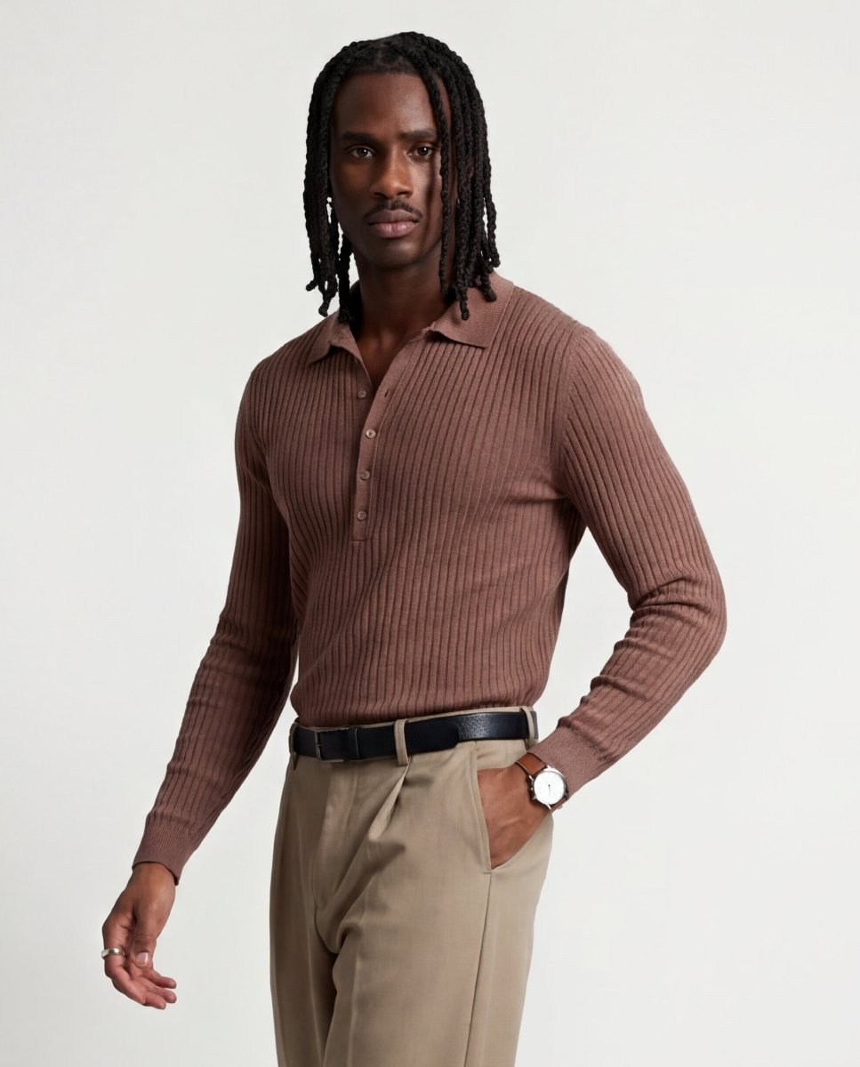 RIBBED POLO KNIT - Benevierre