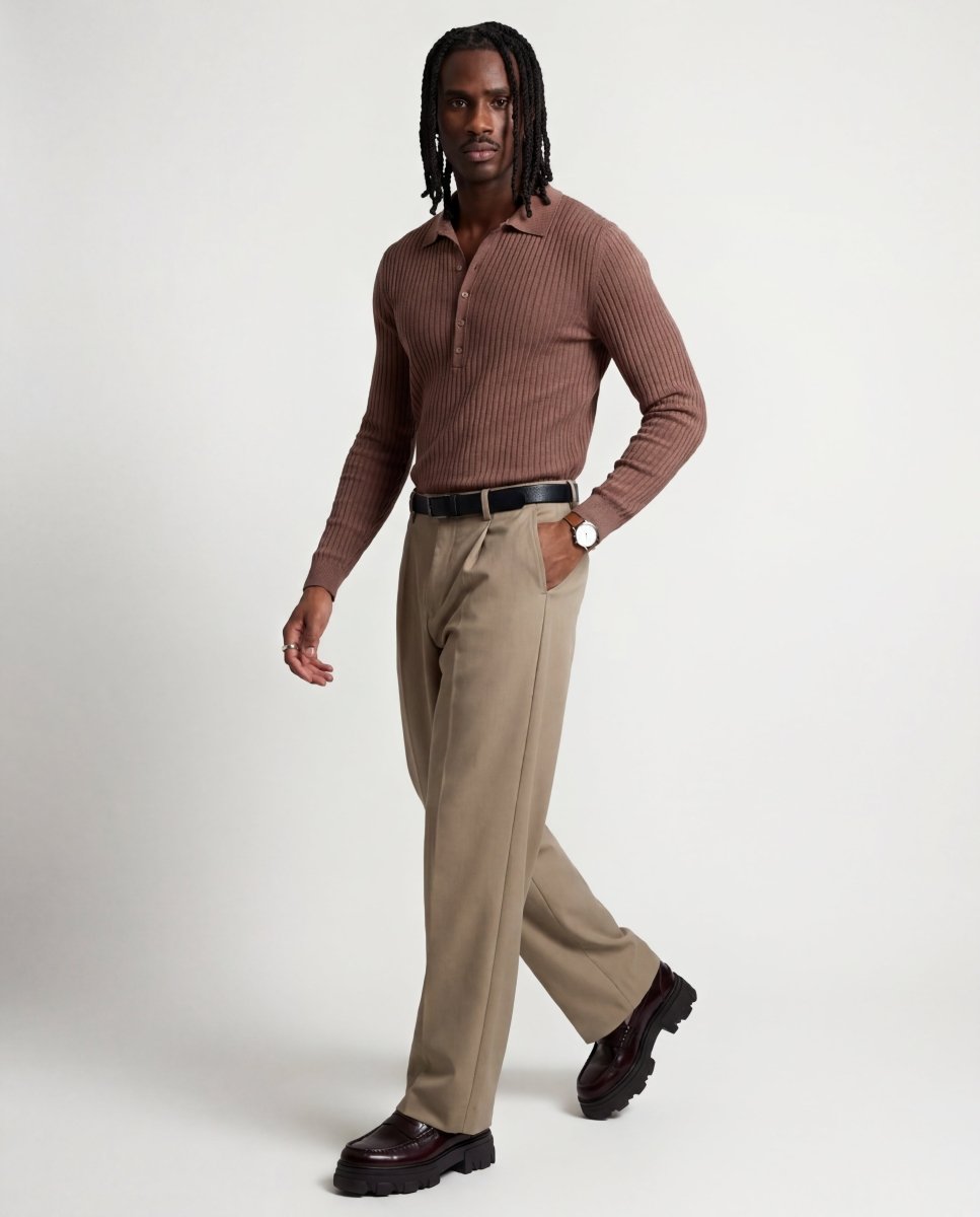 RIBBED POLO KNIT - Benevierre
