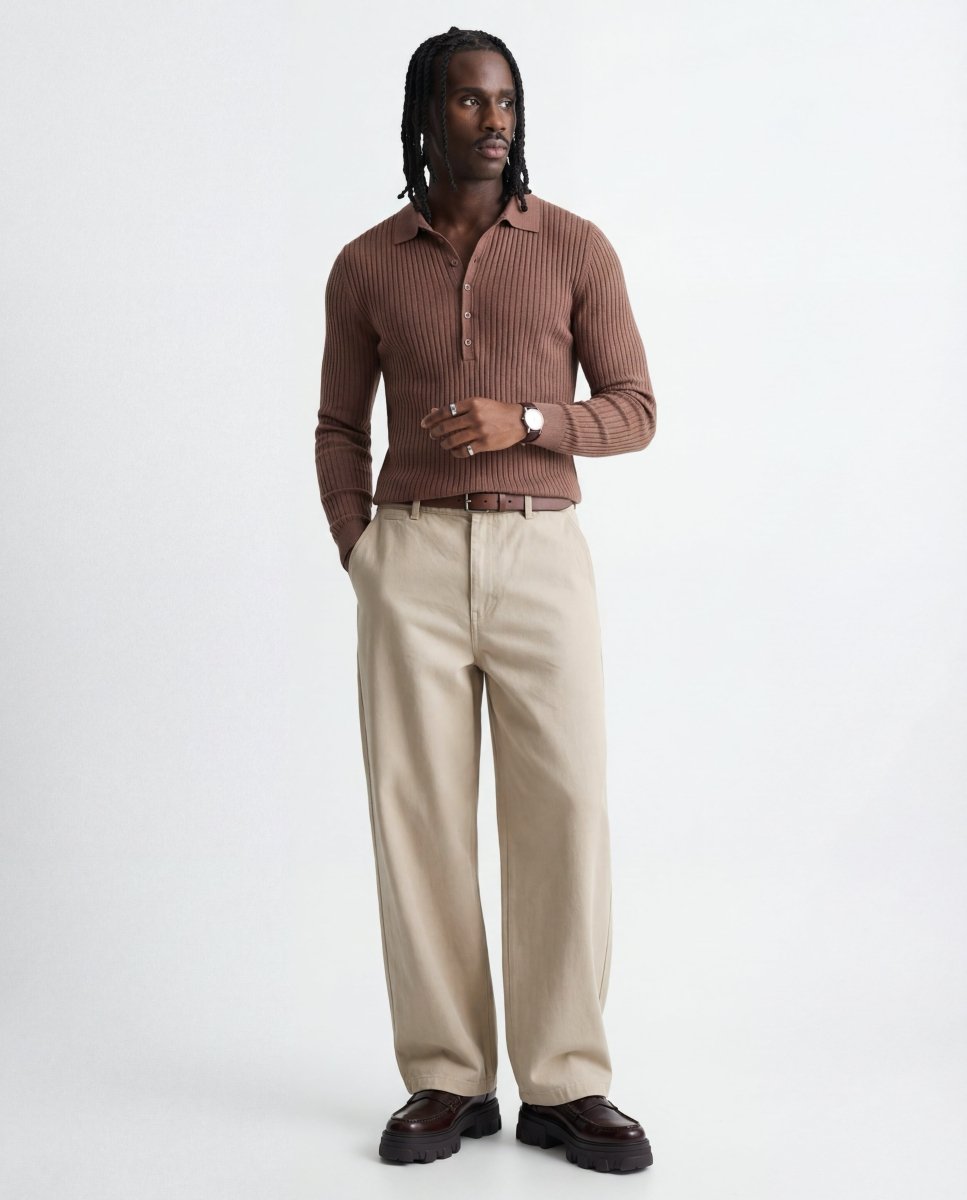 RIBBED POLO KNIT - Benevierre