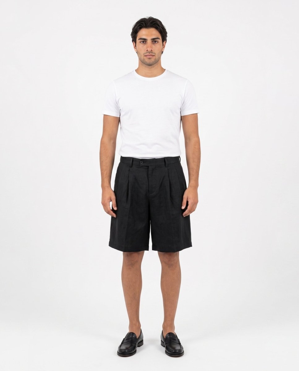 SHORTS IN LINO BLACK - Benevierre
