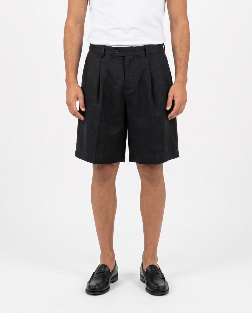 SHORTS IN LINO BLACK - Benevierre