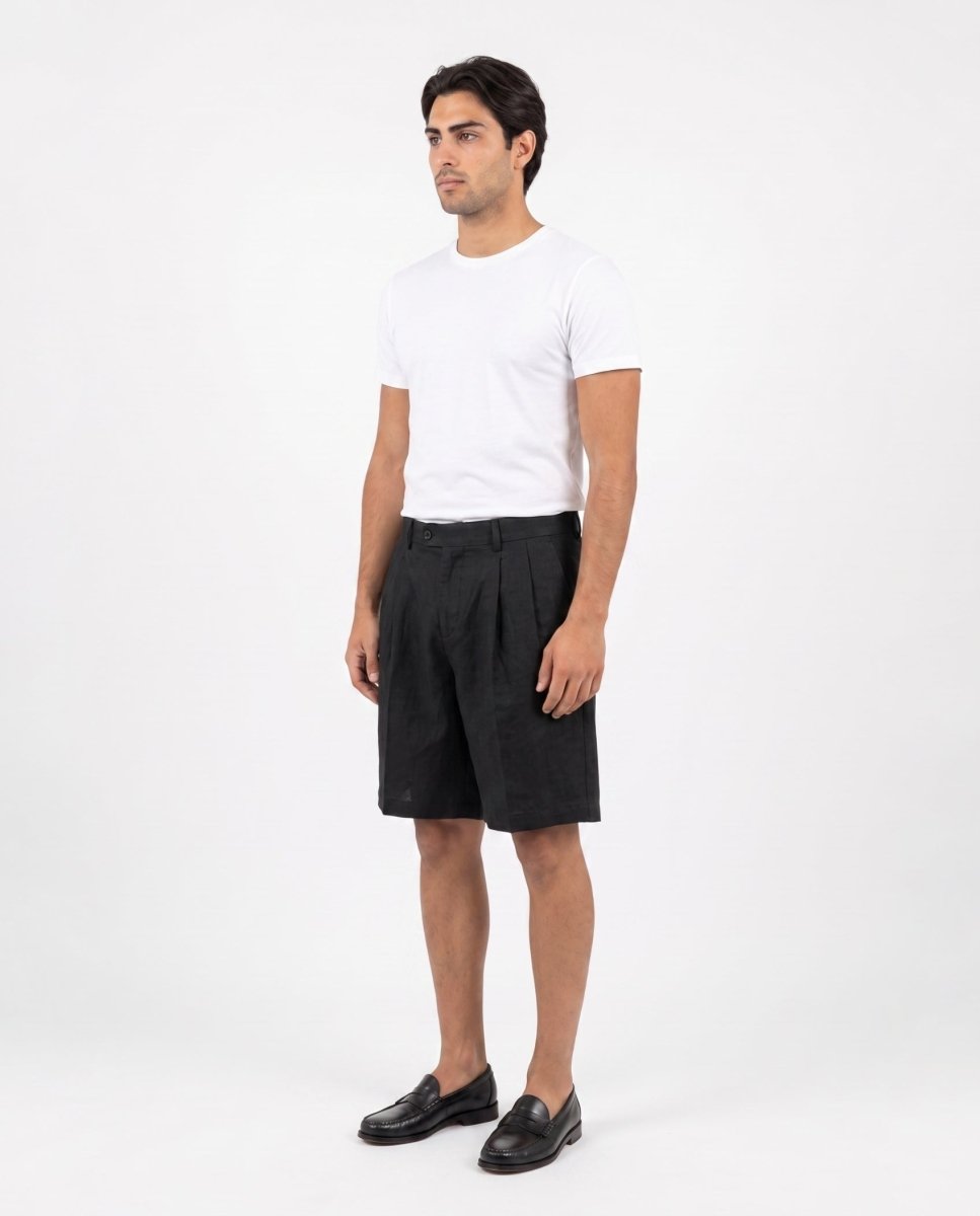 SHORTS IN LINO BLACK - Benevierre