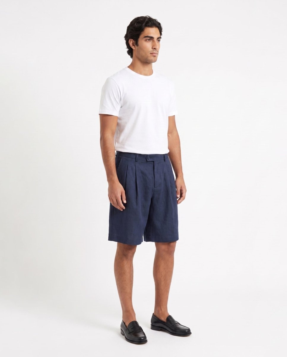 SHORTS IN LINO BLUE - Benevierre