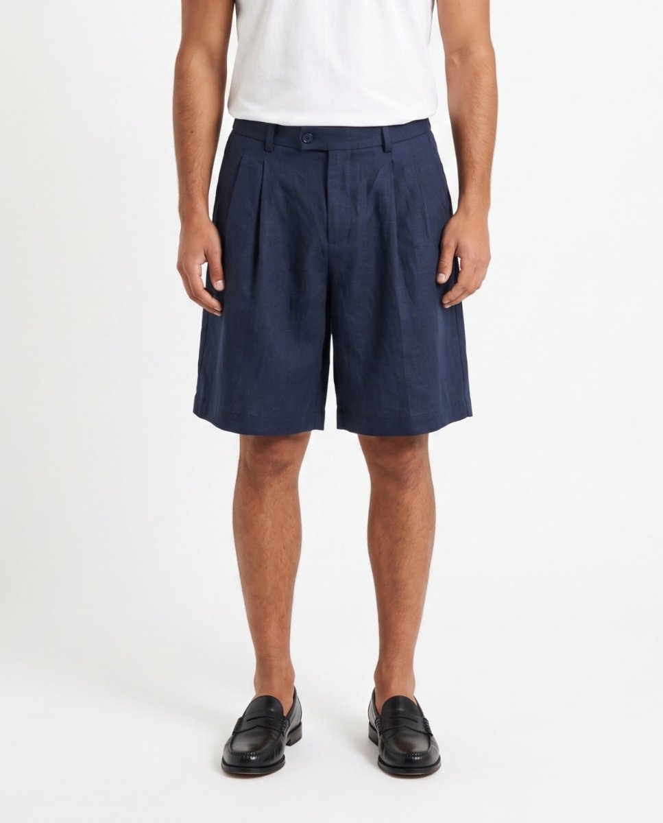 SHORTS IN LINO BLUE - Benevierre