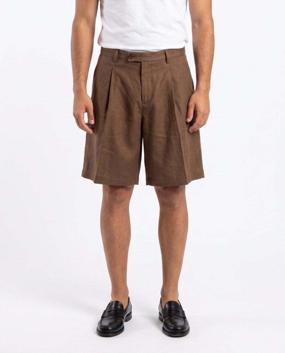SHORTS IN LINO BROWN - Benevierre