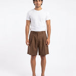 SHORTS IN LINO BROWN - Benevierre