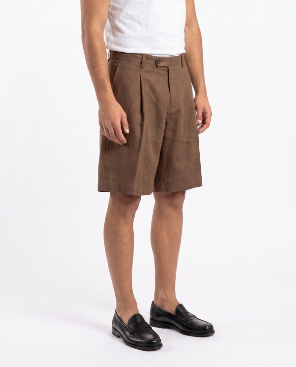 SHORTS IN LINO BROWN - Benevierre